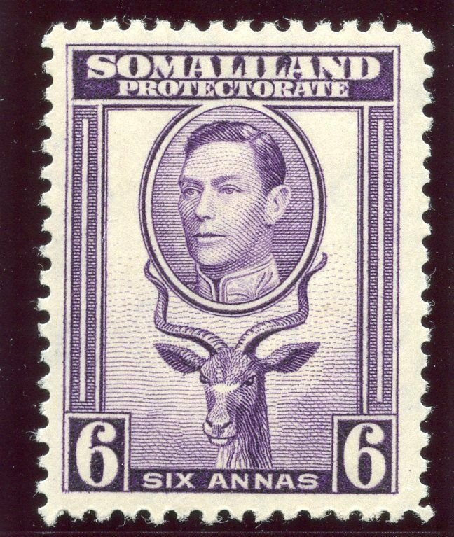 Somaliland 1938 KGVI 6a violet MLH. SG 98. Sc 89.