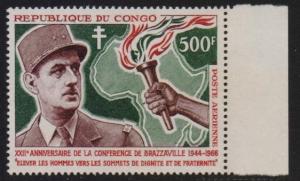 Congo 1966 MNH    500f  AIR  De Gaulle