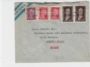 Argentina 1953 air mail stamps cover ref 21749