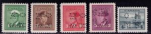 Canada # O249-53  Mint VF NH Cat. $ 15.30