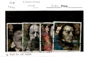 Great Britain, Postage Stamp, #1441-1444 Used, 1992 Poets (AB)