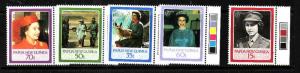 Papua New Guinea-Sc#640-4-unused NH set-QEII-60th Birthday-1986-