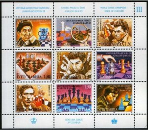 Yugoslavia 1995-96 ☀ The Kings of Chess I; II & III Block ☀ MNH - 3 scans
