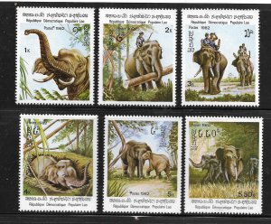 LAOS,355-360, MNH, ELEPHANTS