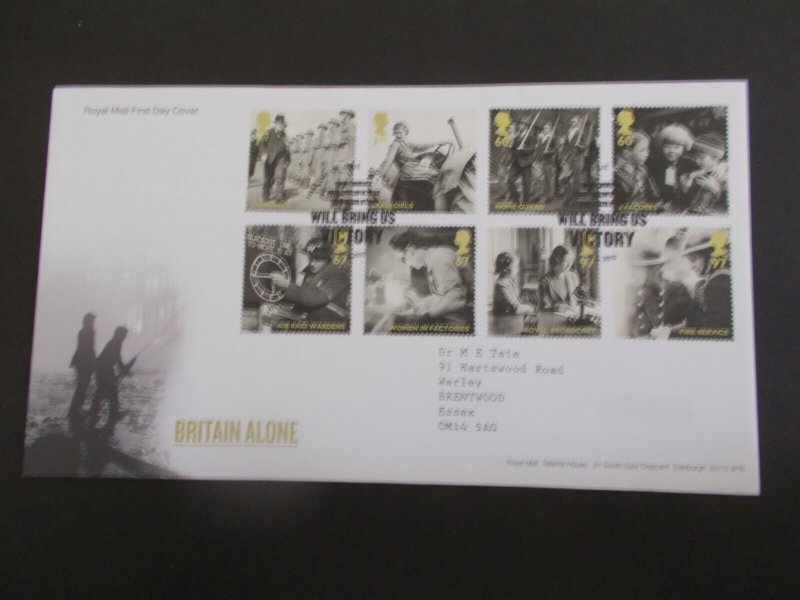 GB 2010 Britain Alone Set of 8 on First Day Cover with Victory Dover, Kent S/H/S