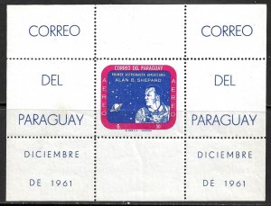 PARAGUAY 1961 ALAN SHEPHARD Space Souvenir Sheet Sc 616a MNH