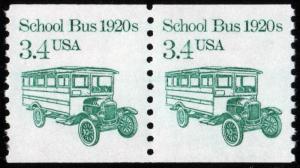 SC#2123 3.4¢ School Bus Coil Pair (1985) MNH