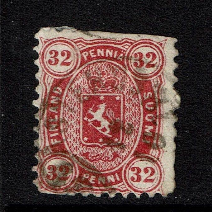 Finland SC# 23, Used, straight edge, missing perfs, large page remnant - S2431