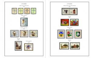 COLOR PRINTED LITHUANIA 1990-2019 STAMP ALBUM PAGES (103 illustrated pages)