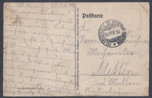 GERMANY 1916 WWI FIELDPOST EXP V28 RESERVE DIVISION SOLDIER MAIL ON PATRIOTIC PC