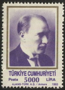 TURKEY 1992  Sc 2539  MNH  5,000L Ataturk, VF