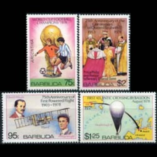 BARBUDA 1978 - Scott# 374-7 Events-Flight Etc. Set of 4 NH