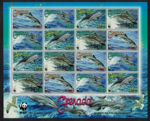 Grenada WWF Clymene Dolphin Sheetlet of 4 sets 2007 MNH SC#3654a-d