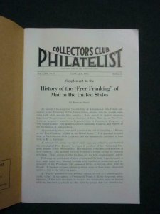 SUPPLEMENT TO THE HISTORY OF THE 'FREE FRANKING' OF MAIL IN THE US by E STERN 