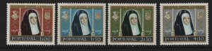 PORTUGAL  840-843 MINT HINGED QUEEN LEONOR SET 1958