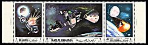 Ras al Khaima C71, MNH, Apollo 13 strip of 3