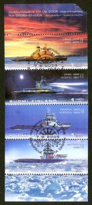 Finland Sc# 1243 FD Cancel Booklet Pane 2005 Icebreakers