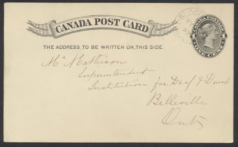 1897 Bloor Street Toronto CDS Postmark PM MY 7 97 On #P13 1c Victoria PSC