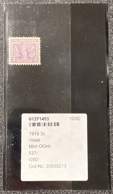 Scott 537 1919 3C PSE Certified Superb 98 Mint OGnh Violet