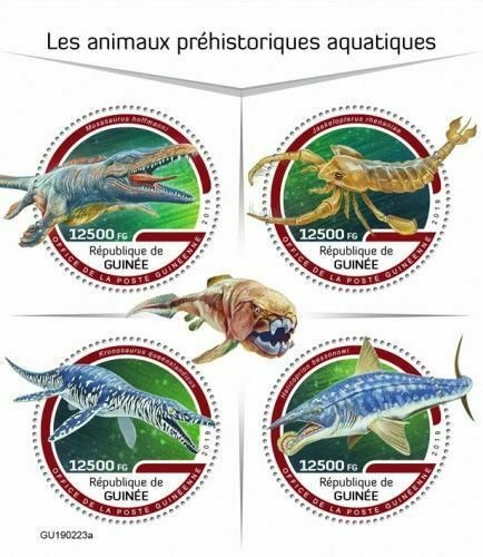 Z08 IMPERF GU190223a GUINEA (Guinee) 2019 Prehistoric water animals MNH