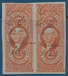 US 1862-71 Sc. #R49a horizontal pair Cat. Val. $300.00.