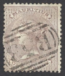 Mauritius Sc# 32 Used (a) 1863-1872 1p lilac brown Queen Victoria 