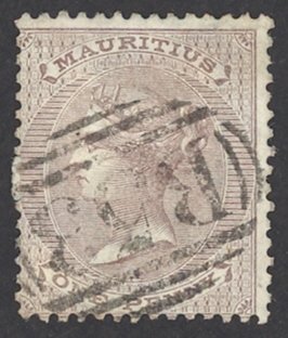 Mauritius Sc# 32 Used (a) 1863-1872 1p lilac brown Queen Victoria 