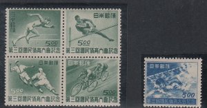 Japan # 417, 421a 3rd National Athletic Meet, Mint  Hinged, 1/3 Cat.