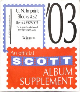 United Nations Scott Specialty Supplement 2003 Imprint Blocks Unopened