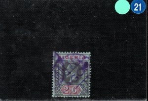 NIGERIA KGV Stamp SG.9 2s/6d High Value (1914) *LAGOS* Violet Postmark LBLUE21