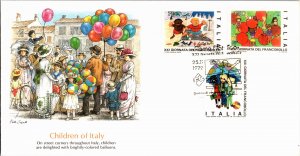 Italy, Worldwide First Day Cover, Children, Art