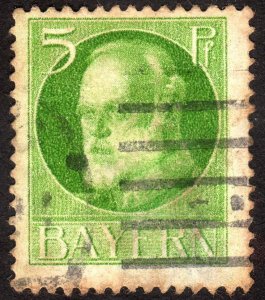 1916, Bavaria 5pf, Used, thin, Sc 96