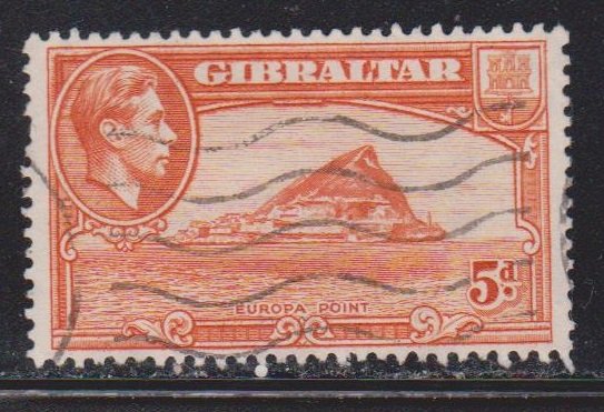 GIBRALTAR Scott # 112 Used - KGVI & Europa Point