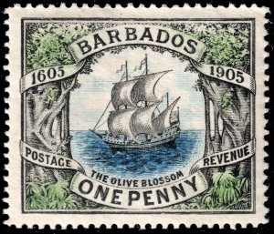 Barbados #109  Unused MLH - Sailing Ship Olive Blossom (1906)