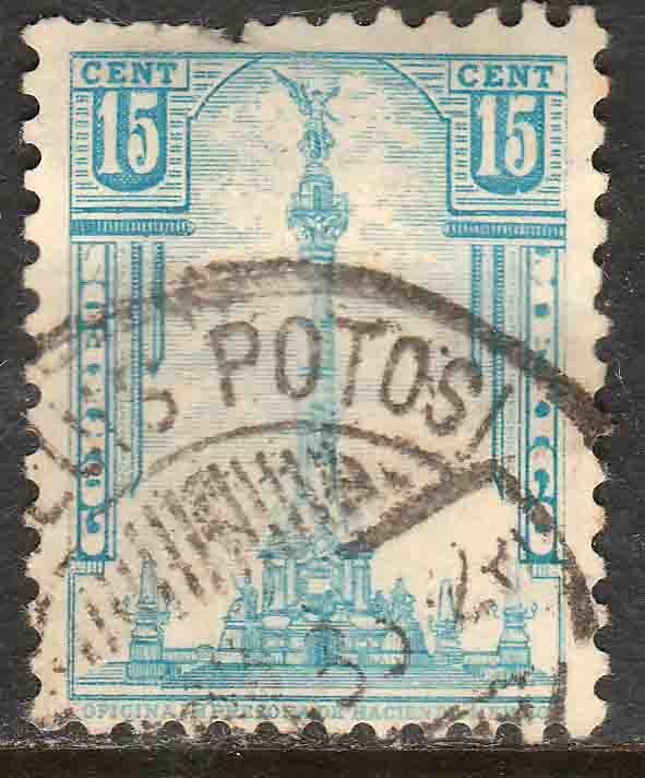 MEXICO 713, 15¢ INDEPENDENCE MONUMENT 1934 DEFINITIVE USED  F-VF. (534)