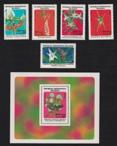 Malagasy Rep. Butterflies Orchids 5v+MS 1985 MNH SG#562-MS567 MI#999-1003