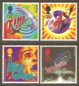 GREAT BRITAIN Sc# 1616 - 1619 MNH FVF Set - 4 Time Travel Movies