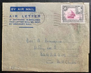 1953 Nairobi Kenya Christmas Air Letter Cover To Dublin Ireland