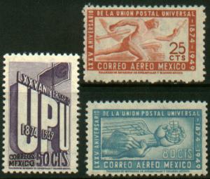 MEXICO 872, C203-04, 75th Anniv of UPU. Cplt. set MINT, NH. F-VF.