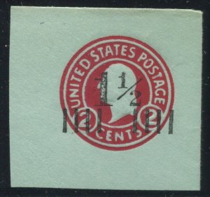 U504 Washington Die 1 Surcharge Full Corner Cut Square BY2114