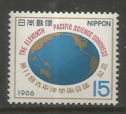 JAPAN  893  MNH,  MAP OF PACIFIC OCEAN