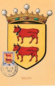 France # 661, Bearn Coat of Arms on a Maxi Card