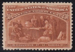 #239 30¢ COLUMBIAN VF UNUSED CV $240 AU322