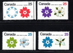 508-511, Scott, 25c, set of 4, MNHOG, Expo '70, Canada Postage Stamps