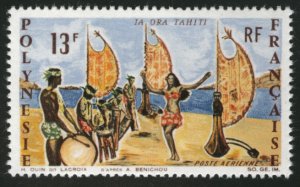 French Polynesia Scott C44 MH* Airmail stamp 1966