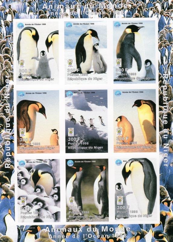 Niger 1998 PENGUINS OCEAN YEAR Sheet (9) Imperforated Mint (NH)