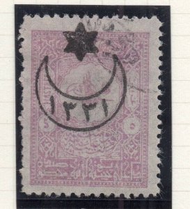 Turkey  1915 Early Issue Fine Used 5p. Star & Crescent Optd 320882