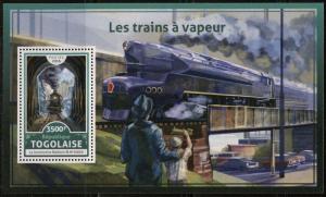 TOGO 2017 STEAM TRAINS SOUVENIR SHEET MINT NH