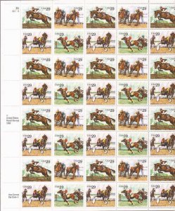 US Stamp - 1993 Sporting Horses - 40 Stamp Sheet -   #2756-9