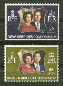 New Hebrides (Br.) # 169-70 Silver Wedding (2) Mint NH